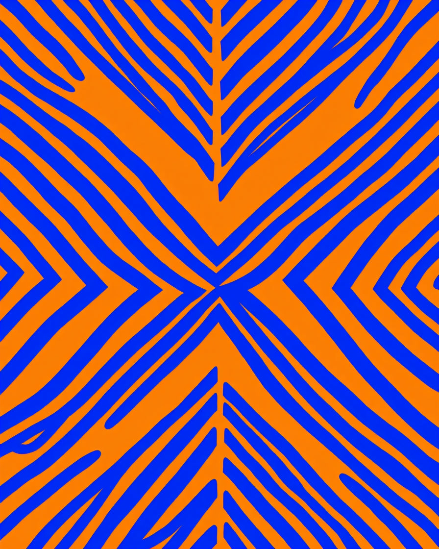 Bold Blue Orange Stripe Pattern Rug