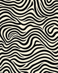 Wavy Black Cream Stripe Rug