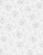 Light Gray Botanical Line Art Rug