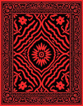 Bold Abstract Floral Frame Rug