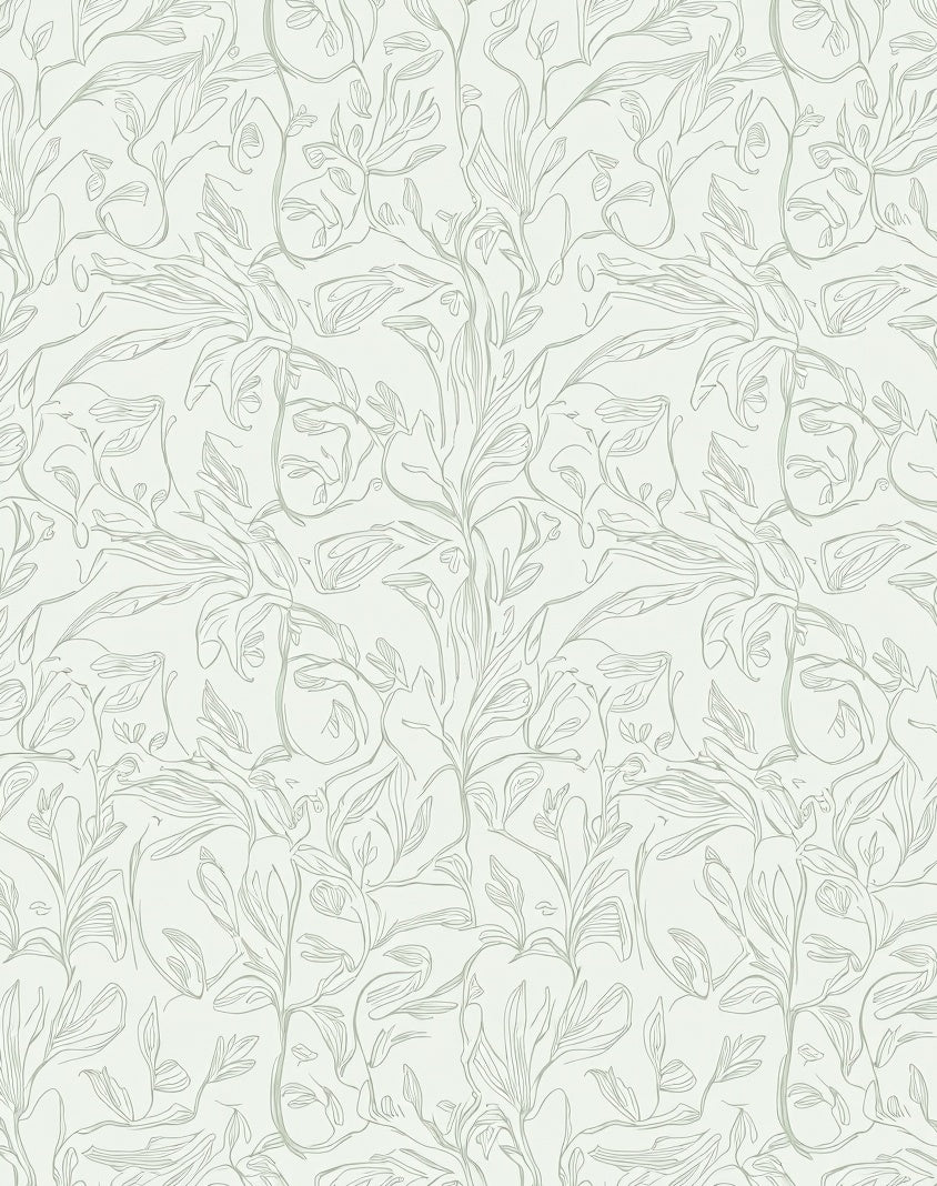 Organic Vine Botanical Line Art Rug