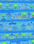 Whimsical Houses With Trees Pattern Rug