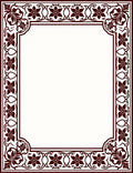 Ornate Floral Vine Border Design Rug