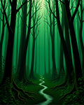 Enchanted Forest Winding River Pattern Rug