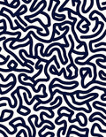 Abstract Navy Swirls Pattern Rug