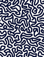 Abstract Navy Swirls Pattern Rug