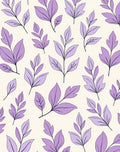 Purple Leaf Branch Pattern Rug