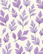 Purple Leaf Branch Pattern Rug