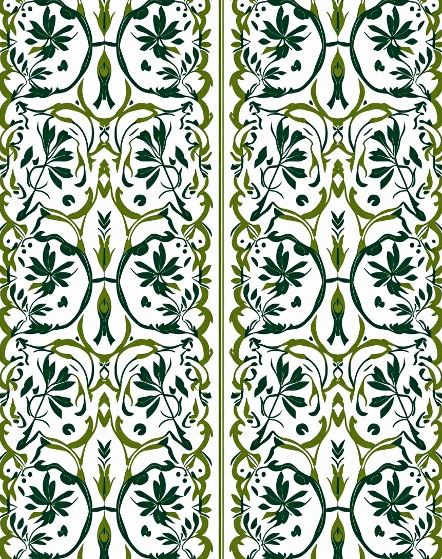 Verdant Swirl Floral Pattern Rug