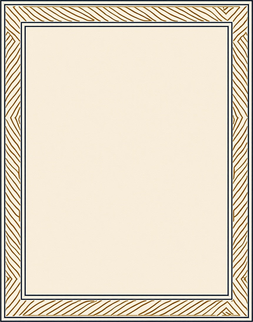 Striped Border Subtle Pattern Rug
