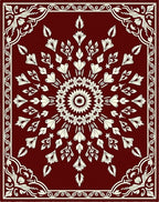Elegant Floral Mandala Pattern Rug