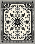 Classic Floral Scrollwork Border Design Rug