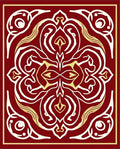 Red Ivory Gold Ornamental Pattern Rug