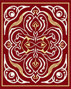 Red Ivory Gold Ornamental Pattern Rug