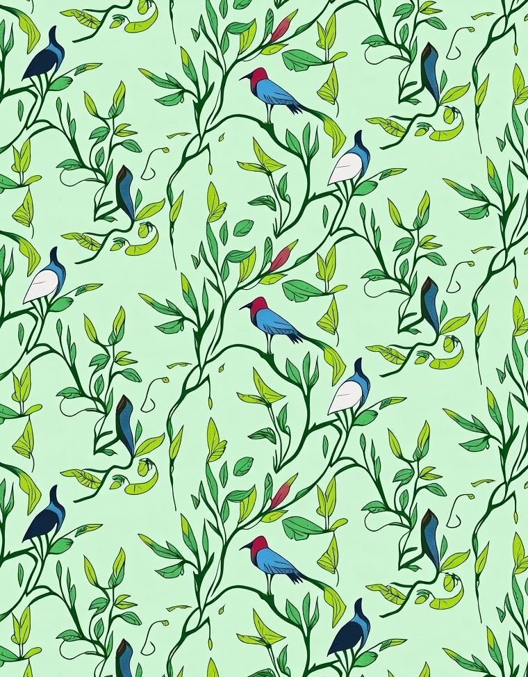 Birds and Branches Gentle Pattern Rug