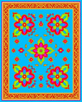 Vibrant Floral Medallion Pattern Rug