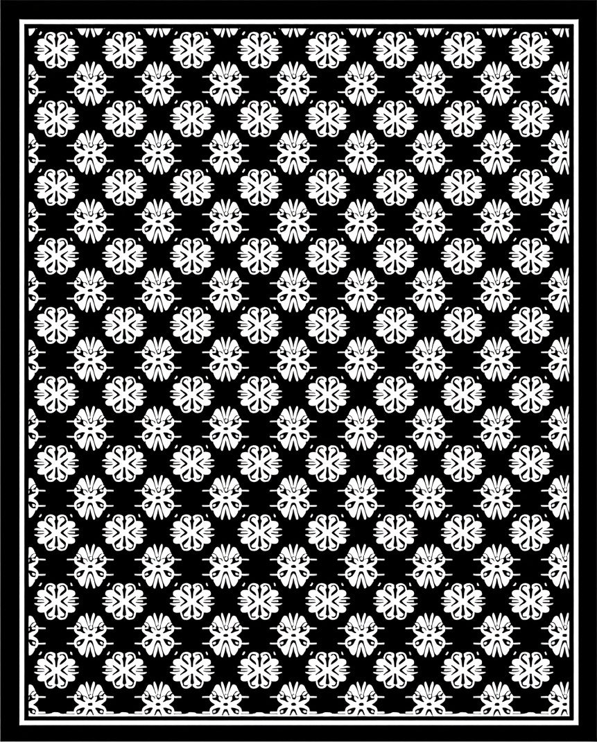 Elegant White Floral Pattern Rug