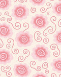 Pink Swirl Floral Pattern Rug