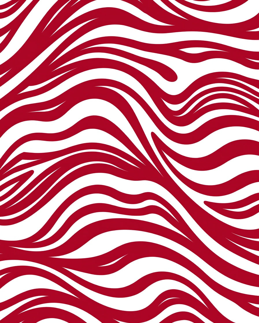 Bold Red White Flowing Lines Rug
