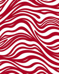 Bold Red White Flowing Lines Rug