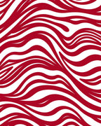 Bold Red White Flowing Lines Rug