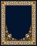 Ornate Floral Border Design Rug