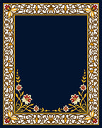 Ornate Floral Border Design Rug