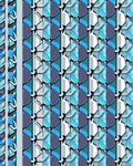 Cool Blue Geometric Abstract Pattern Rug