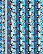 Cool Blue Geometric Abstract Pattern Rug