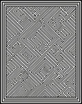 Black White Abstract Maze Pattern Rug