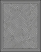 Black White Abstract Maze Pattern Rug