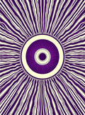 Radial Purple Cream Sunburst Design Rug