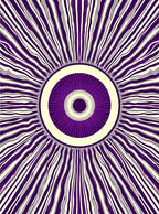 Radial Purple Cream Sunburst Design Rug