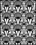 Art Deco Fanburst Geometric Pattern Rug