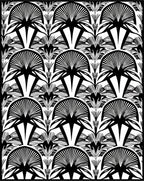 Art Deco Fanburst Geometric Pattern Rug