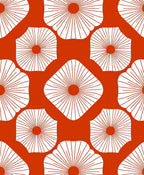 Mid Century Sunburst Pattern Rug