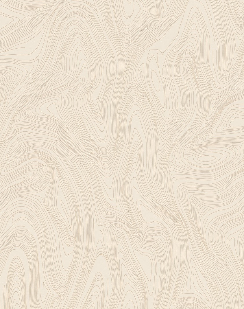 Abstract Contour Line Cream Runner Rug