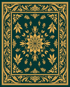Vintage Floral Art Nouveau Inspired Rug