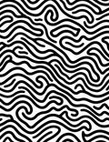 Abstract Black White Flowing Lines Rug