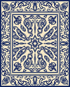 Intricate Paisley Floral Scrollwork Design Rug
