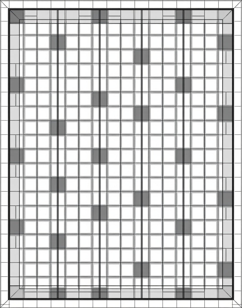 Modern Grid With Dark Squares Design Rug