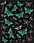 Emerald Wings Butterfly Scatter Rug