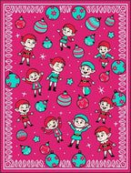 Festive Elf Christmas Ornament Celebration Rug
