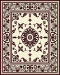 Ornate Floral Border With Central Sunburst Rug
