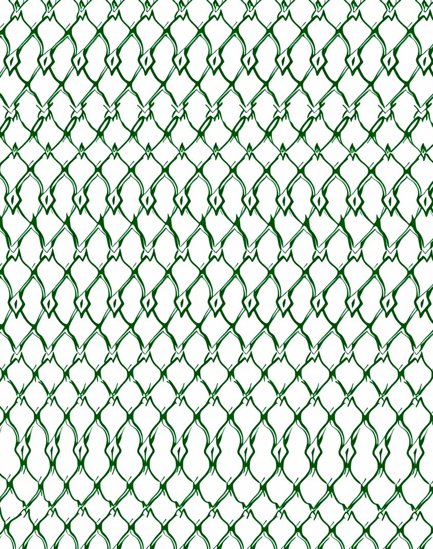 Green Interlocking Diamond Lattice Pattern Rug