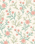Blushing Rose Leaf Garden Pattern Rug