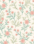 Blushing Rose Leaf Garden Pattern Rug