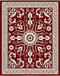 Ornate Red Floral Medallion Rug