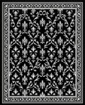 Elegant Black White Floral Damask Rug