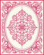 Ornate Red Floral Medallion Design Rug